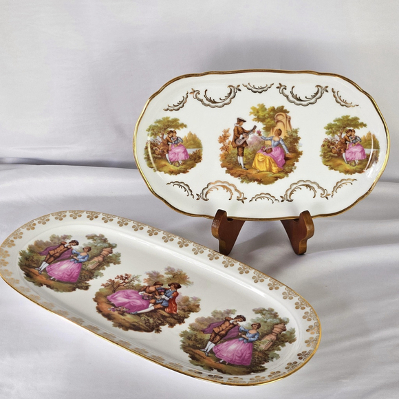 GLORIA Fine Porcelain Bavaria Bayreuth Platter - Fragonar, Set of 2 - Picture 7 of 10